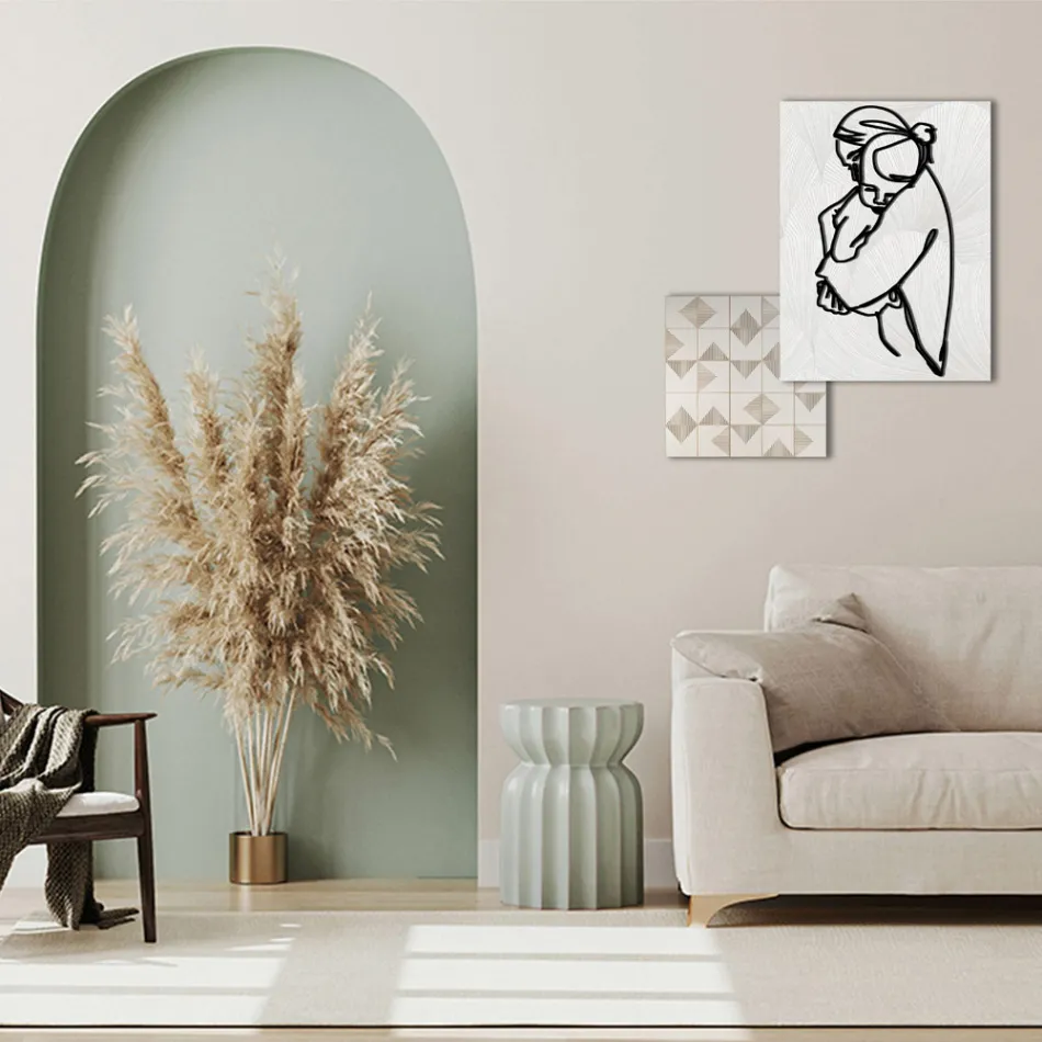 Compozitie din 2 panouri cu stilizarea unei imbratisari Made in Italy - Kyoko Viadurini