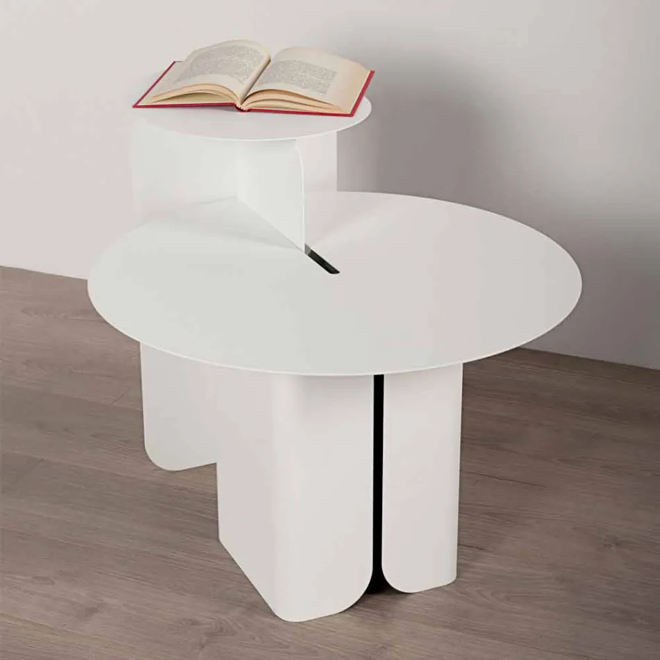 Compoziția a 2 mese de cafea moderne din oțel Made in Italy - Plop Viadurini