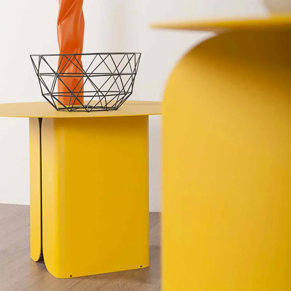 Compoziția a 2 mese de cafea moderne din oțel Made in Italy - Plop Viadurini