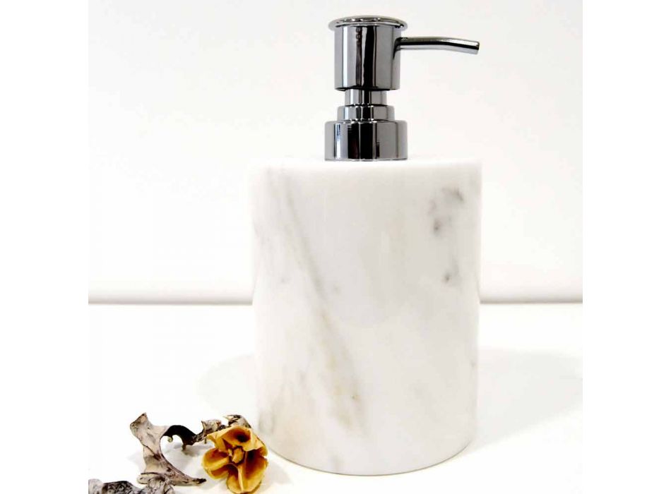 Compoziția a 3 accesorii de baie din marmură lustruită Made in Italy - Trevio Viadurini