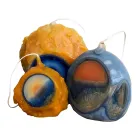 Compozitie 3 Lumanari de Ceara Colorata, Piese Unice, Made in Italy - Dela Viadurini