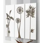 Compoziție din 3 panouri reprezentând capete de duș și frunze Made in Italy - Eduardo Viadurini