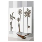 Compoziție din 3 panouri reprezentând capete de duș și frunze Made in Italy - Eduardo Viadurini