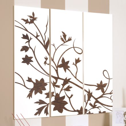 Compoziție din 3 panouri care înfățișează o ramură cu frunze Made in Italy - Ashton Viadurini