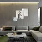 Compozitie 3 Panouri cu Stilizarea Iubirii Made in Italy - Keina Viadurini