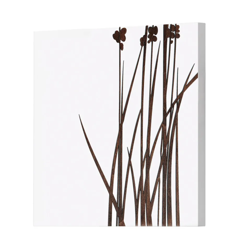 Compozitie 4 Panouri cu Hortensie, Allium si Thypha Made in Italy - Calcul Viadurini