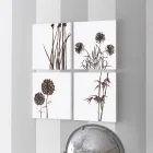 Compozitie 4 Panouri cu Hortensie, Allium si Thypha Made in Italy - Calcul Viadurini