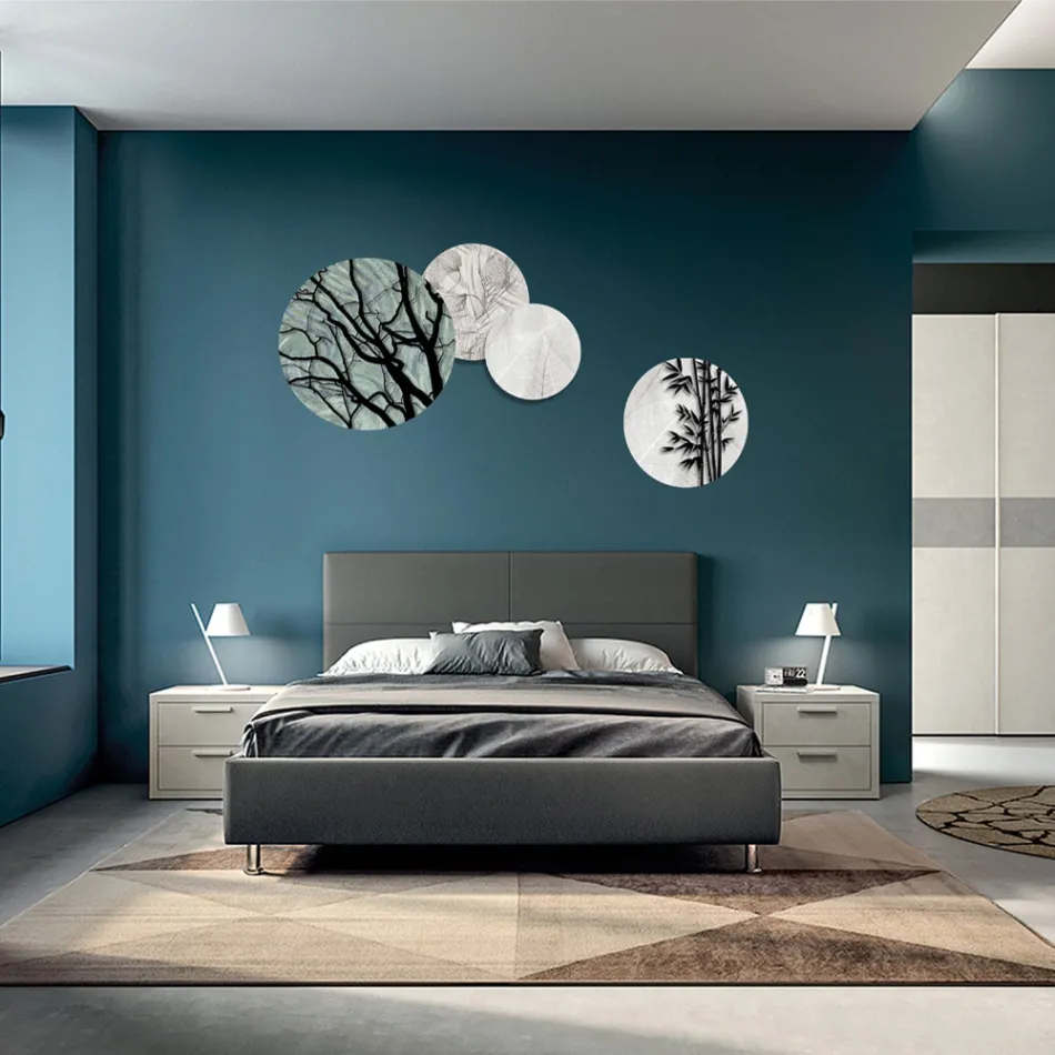 Compozitie din 4 Panouri Rotunde Fabricate cu Laser Made in Italy - Maeko Viadurini