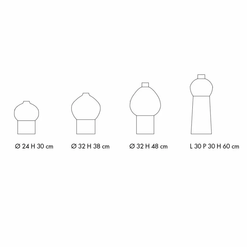 Compoziție a 4 vaze decorative în ceramică alb-negru - Calicanto Viadurini