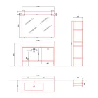Compoziția mobilierului realizat manual pentru baie modernă la sol - Farart3 Viadurini