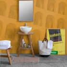 Compoziția mobilierului de baie în tec solid de design modern - Azina Viadurini