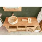 Compoziția mobilierului modern pentru baie din lemn masiv de tec - ghiveci Viadurini