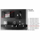 Compoziția mobilierului modern pentru baie, design suspendat Fabricat în Italia - Callisi6 Viadurini