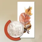 Compoziție de tablouri din lemn cu imprimeuri de orașe și ramuri Made in Italy - Chile Viadurini