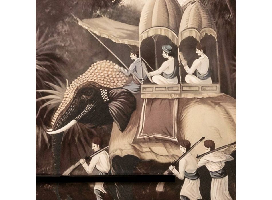 Compoziție de tablouri din lemn cu imprimeu elefant Made in Italy - Patagonia Viadurini