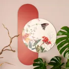 Compoziție de tablouri din lemn cu imprimeuri de fluturi și flori Made in Italy - Ecuador Viadurini