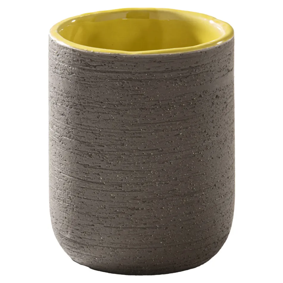 Compozitie Dulap Baie Galben cu Accesorii Incluse - Carolie Viadurini