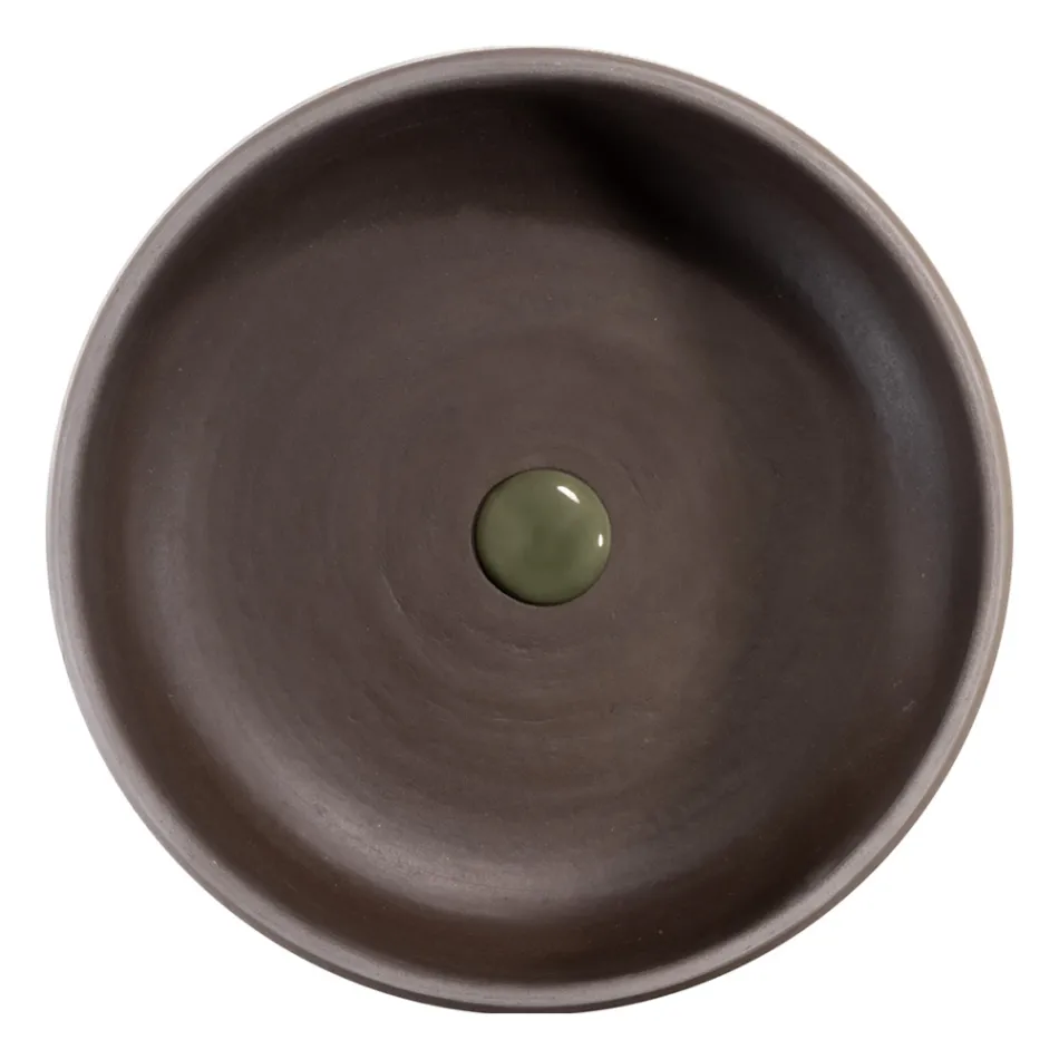 Compoziție dulap de baie cu podea verde și accesorii emailate - Maryse Viadurini