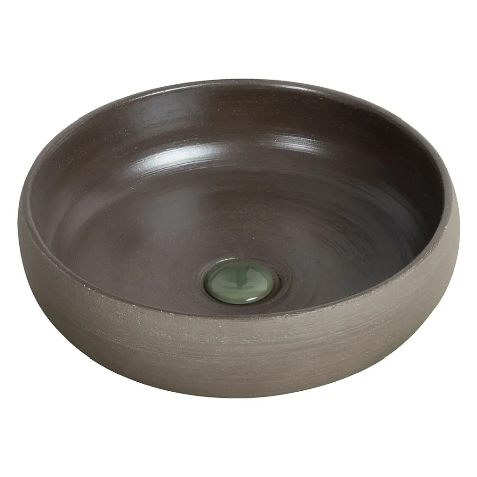 Compoziție dulap de baie cu podea verde și accesorii emailate - Maryse Viadurini