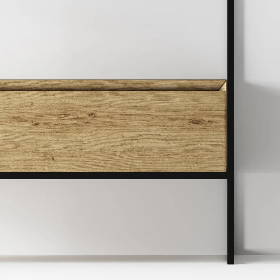 Compozitie dulap de baie cu lavoar, baza si oglinda Made in Italy - Hoscar Viadurini