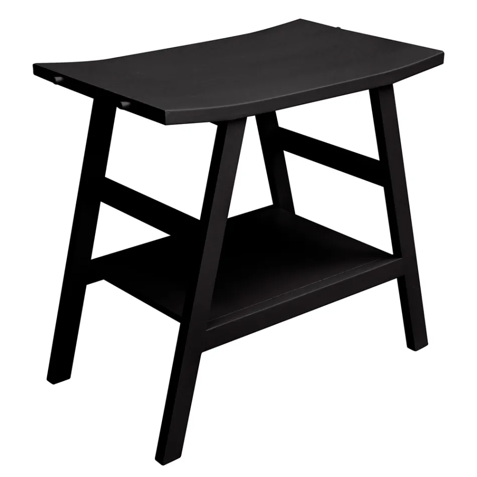 Compoziție dulap de baie neagră cu poliță mare și accesorii - Patryk Viadurini