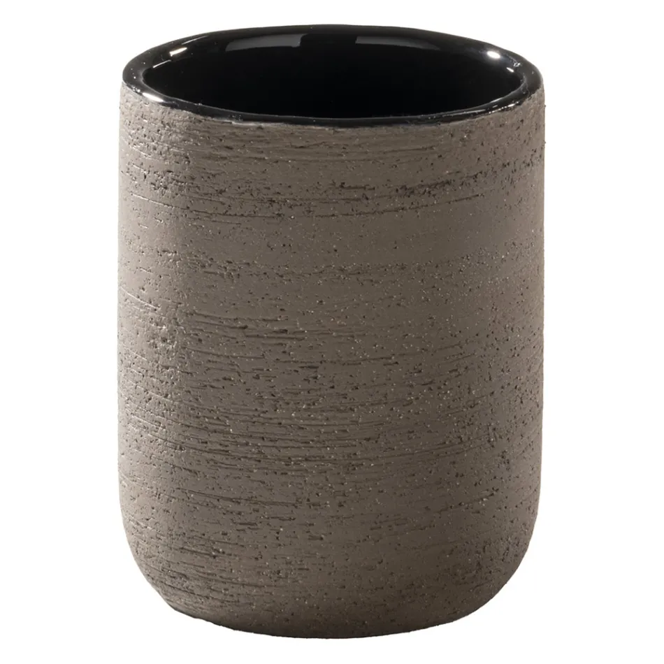 Compozitie dulap de baie negru pe blat cu accesorii incluse - Carolie Viadurini