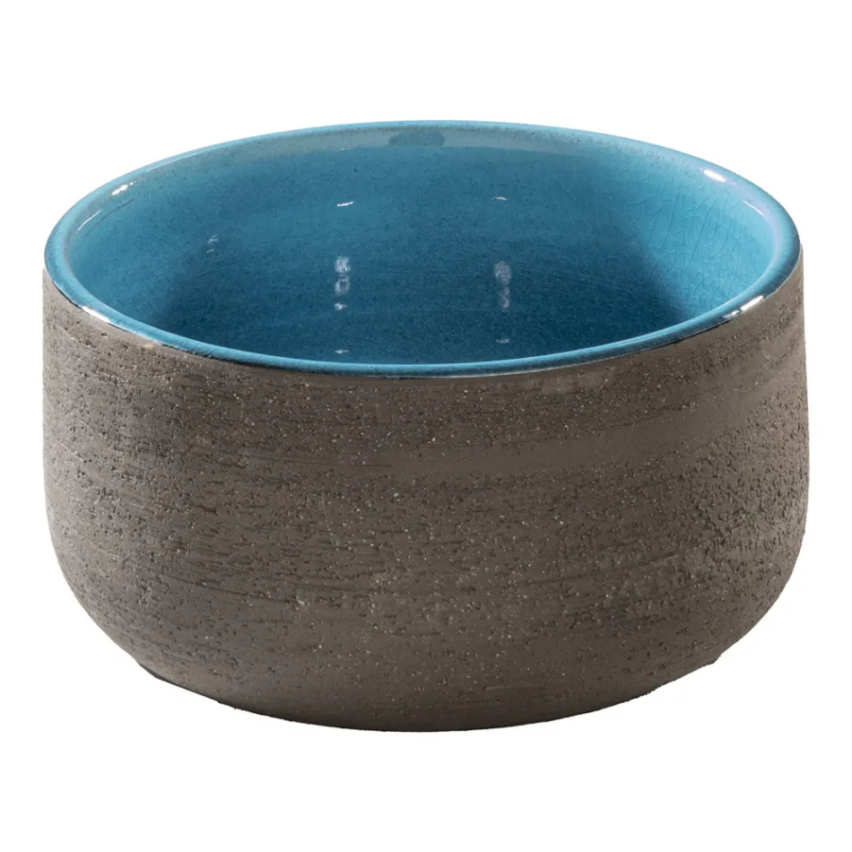 Compoziție de mobilier de baie albastru pe podea cu accesorii de design modern - Patryk Viadurini