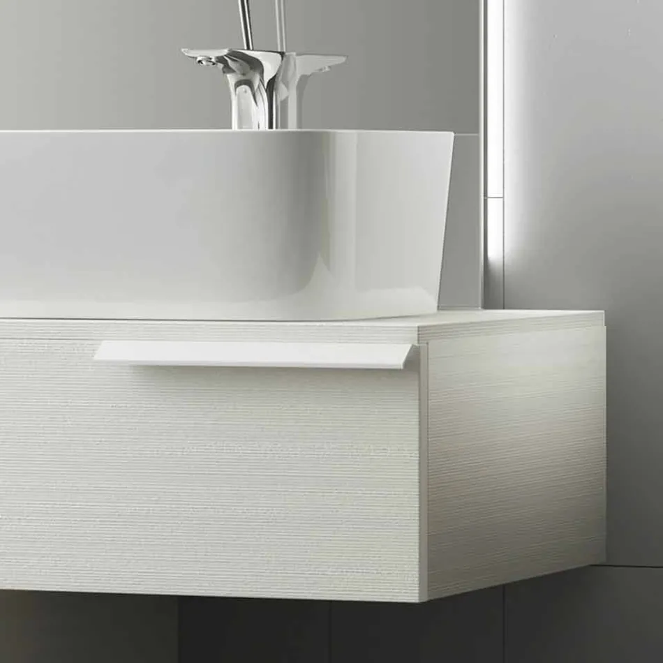 Fericit moderne, lacuite din lemn, suspendate, compoziția de mobilier de baie Viadurini