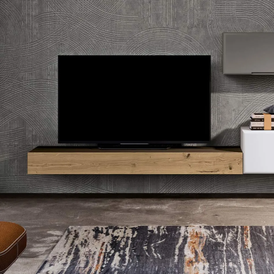Compozitie mobilier living si suport TV din MDF Made in Italy - Hedda Viadurini