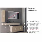 Compoziție mobilă de baie modernă și suspendată, design Made in Italy - Callisi1 Viadurini