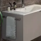 Compoziție de mobilier de baie din lemn suspendat de design din Italia Genova Viadurini