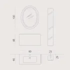 Compoziție de mobilier de baie din lemn suspendat de design din Italia Genova Viadurini