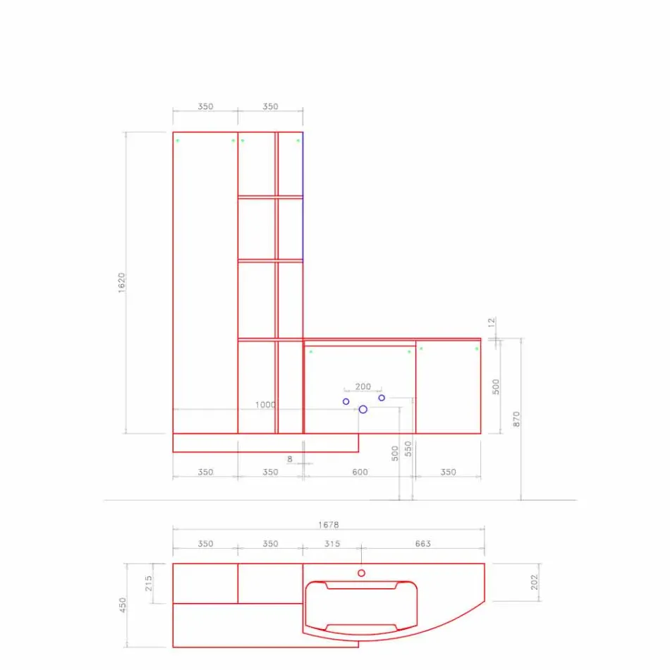 Compoziție de baie, suspensie de design modern italian - Callisi10 Viadurini