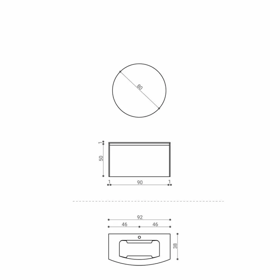 Compoziție pentru baie suspendată de design modern Made in Italy - Callisi11 Viadurini