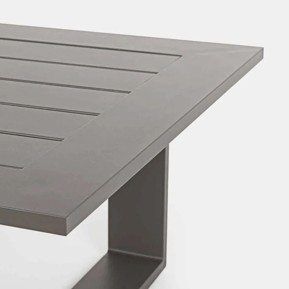 Compoziție cameră de zi în aer liber din aluminiu cu perne din țesătură - Yoshi Viadurini