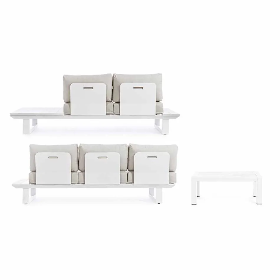 Compoziție cameră de zi în aer liber, din aluminiu și țesătură Homemotion - Francine Viadurini