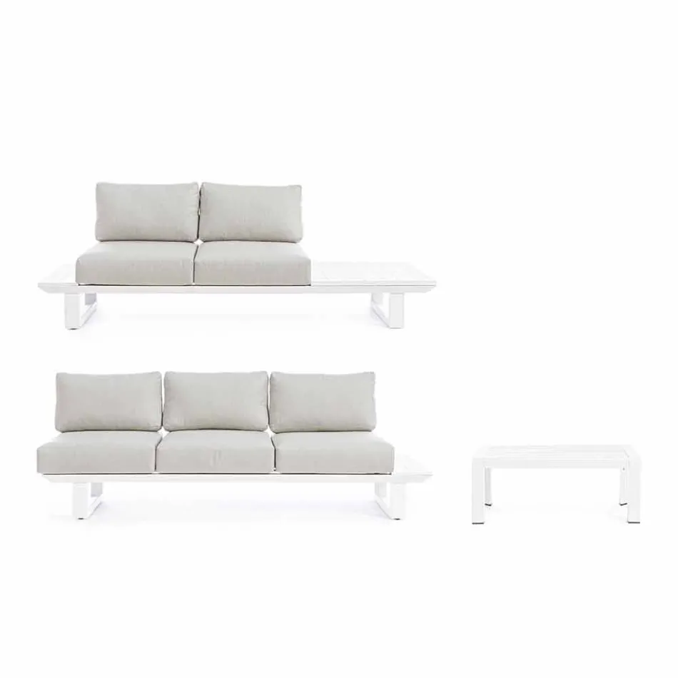 Compoziție cameră de zi în aer liber, din aluminiu și țesătură Homemotion - Francine Viadurini