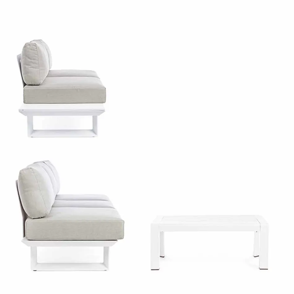 Compoziție cameră de zi în aer liber, din aluminiu și țesătură Homemotion - Francine Viadurini