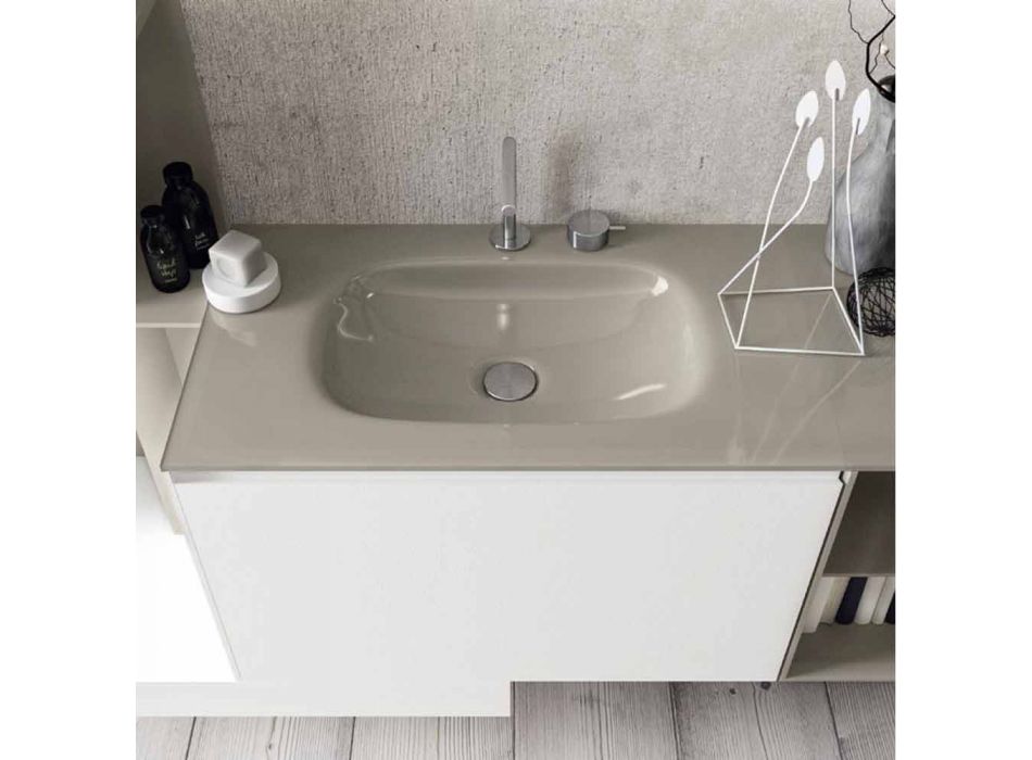Compoziție mobilier de baie suspendat cu design modern Made in Italy - Callisi15 Viadurini