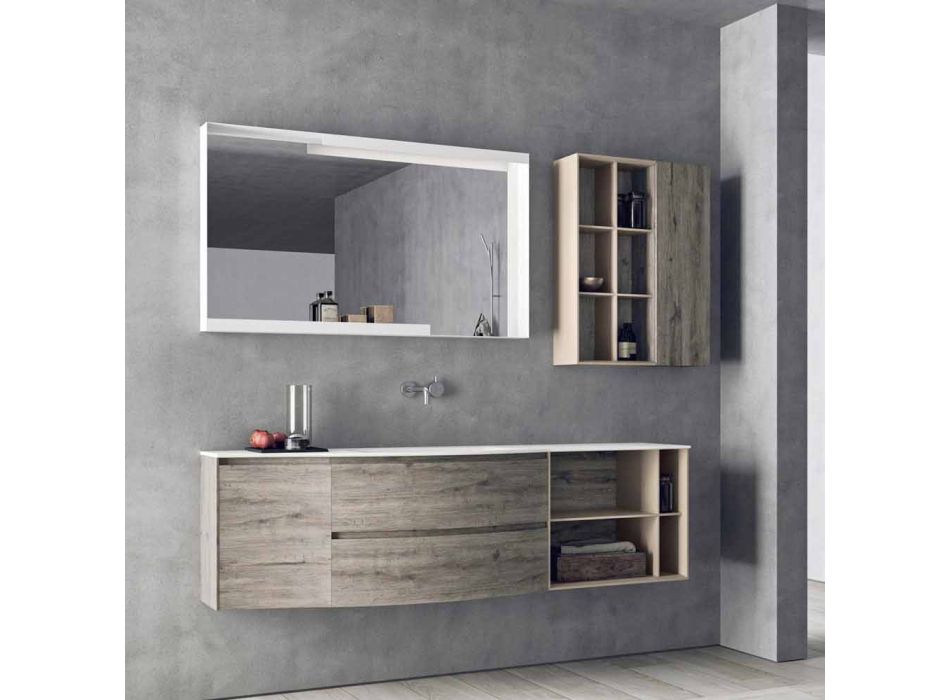 Compoziție de proiectare suspendată, mobilier de baie cu design modern - Callisi5 Viadurini
