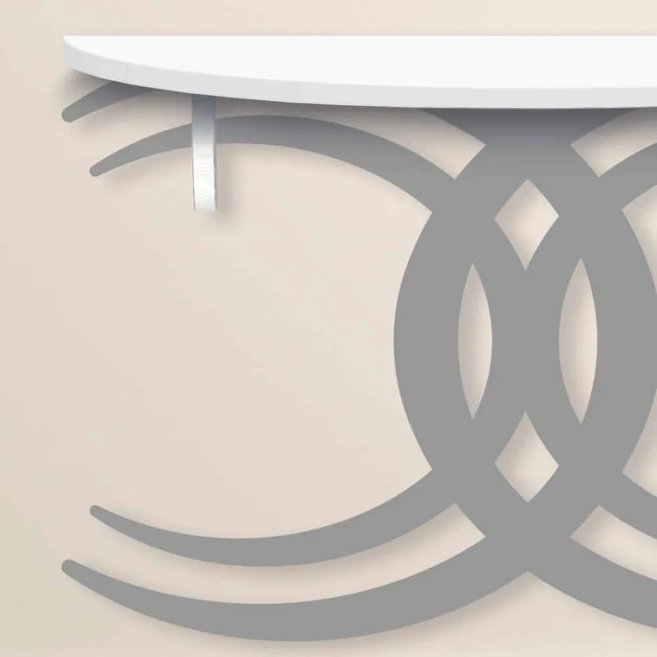 Consola de perete pentru design modern din lemn alb și gri - Coco Viadurini