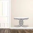 Consola de perete pentru design modern din lemn alb și gri - Coco Viadurini