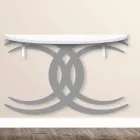 Consola de perete pentru design modern din lemn alb și gri - Coco Viadurini