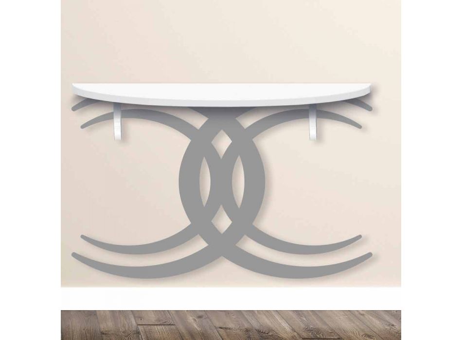Consolă de perete din lemn cu decor modern