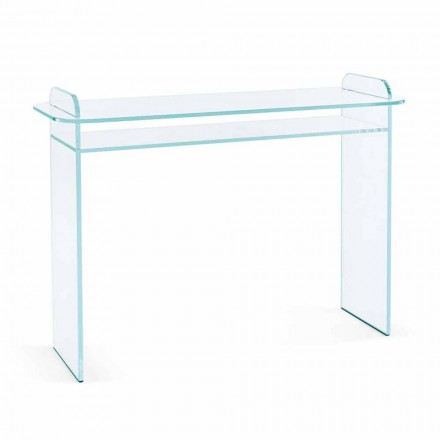 Consolă de perete pentru intrare în design minimalist din sticlă extra-clară - Salvie Viadurini