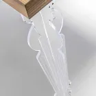 Consolă de perete din plexiglas transparent și lemn de design modern - Betone Viadurini