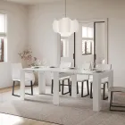 Consola extensibila pana la 181 cm in panouri melaminate Made in Italy - Drago Viadurini