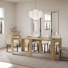 Consola extensibila pana la 181 cm in panouri melaminate Made in Italy - Drago Viadurini