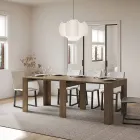 Consola extensibila pana la 181 cm in panouri melaminate Made in Italy - Drago Viadurini