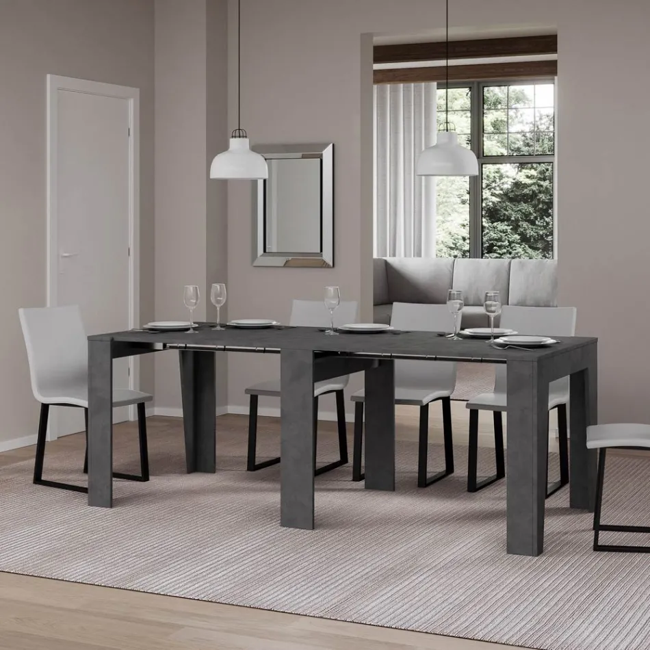 Consola extensibila la 211 cm in melamina in esenta Made in Italy - Incantesimo Viadurini